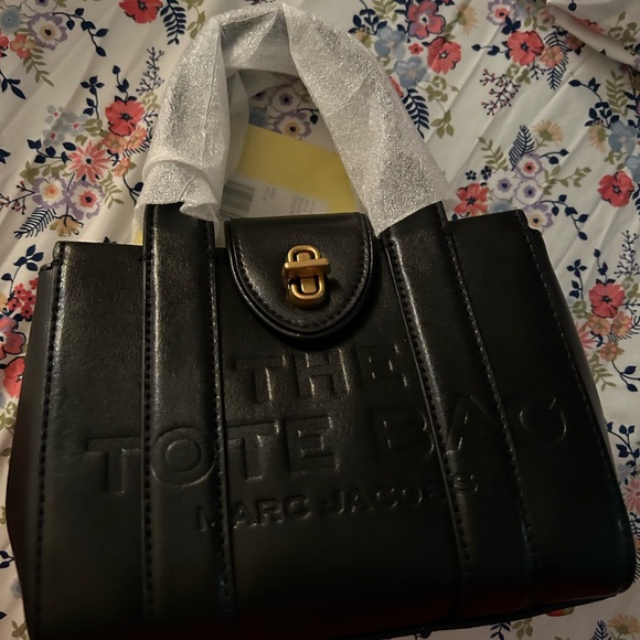 Marc Jacobs Black Tote with Gold Accent - Picture 1 of 5